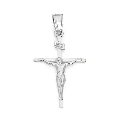 925 Sterling Silver Cross Pendant In INRI Crucifix Pendant Religious Jewelry • $49.79