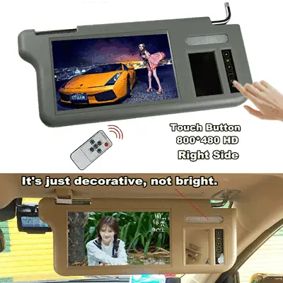 7  Gray Car Right Sun Visor Rear View Mirror Screen LCD Monitor 2 Channel Video • $89.90