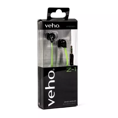 VEHO 360 Z-1 Z1 Stereo Noise Isolating Earbuds (green) • £6