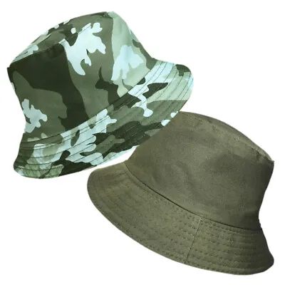 Boys Camo Bucket Hat UPF 50+ Protection 2in1 Reversible Cotton Summer Sun Cap  • £4.99