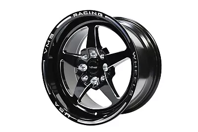 15X8 VMS RACING 5 SPOKE STAR BLACK DRAG RIM WHEEL 4X100/4X114 ET20 - X1 • $207.95