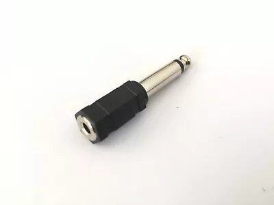 1/4  6.35mm  Mono Plug To 1/8  3.5mm Stereo Jack Female Audio Converter Adapter • £3.25