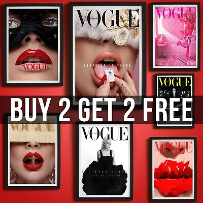£1.99 • Buy Vogue Cover Wall Art Posters Glam Fashion Poster Print Gift Pictures A4 A3 A2