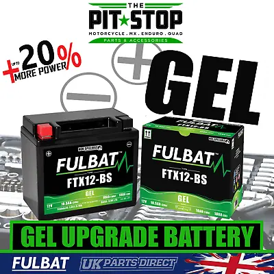 Fulbat Gel Upgrade Battery - Ytx12 - Ftx12 - Gtx12 - Ptx12 - Etx12 - Mbtx12 • £57.98