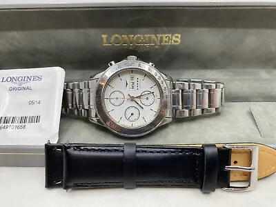 Vintage Longines Admiral 5 Star Automatic Chronograph Mens Watch + Box • £895