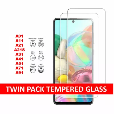 For Samsung Galaxy A21S A11 A01 A41 Film Tempered Glass Screen Protector Cover • £4.29