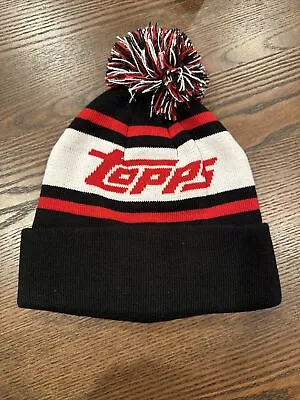 Topps Black Beanie Winter Hat Pom Pom Collectible • $19.99