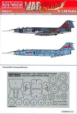 Kits World Decals 1/48 F-104 STARFIGHTER CANOPY & WHEELS PAINT MASK Hasegawa • $6.99