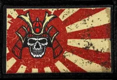 Samurai Skull Risin Morale Patch Tactical Military Army Badge Hook Loop Flag USA • $8.49