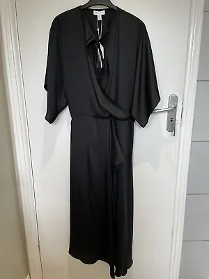 £9.99 • Buy Topshop Boutique Black Satin Kimono Dress Size 10