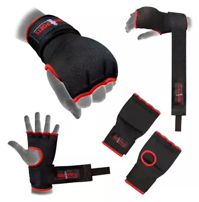 Hand Wrap Black Padded GEL Inner Boxing Glove MMA Quick Wraps Kids Hand Wrap • £8.99