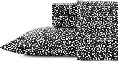 Marimekko Pikkuinen Unikko Pillowcase Pair Standard Cases Black • $42.99