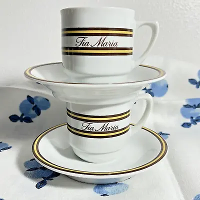 Vintage Schmidt Tia Maria Porcelain Espresso Demitasse Cup Set Of 2 • $11.99
