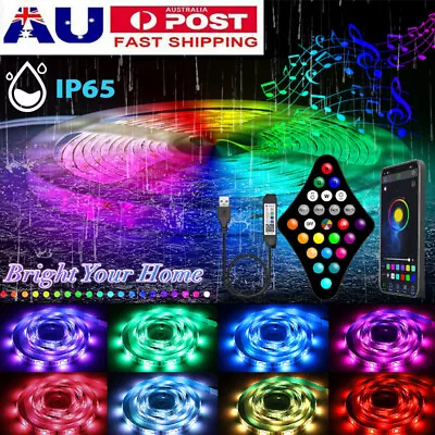 AU Bluetooth USB RGB LED Strip Lights Waterproof 5050 Led Outdoors String Light • $32.99