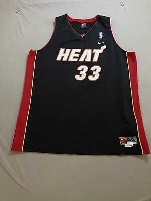 Vintage Alonzo Mourning Miami Heat Authentic Nike Jersey Mens 2XL Black Sewn • $75.80