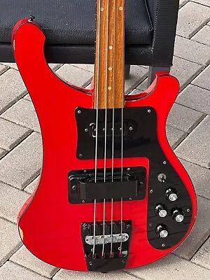 1986 Rickenbacker 4003 Fretless Bass In A Rare Ferrari Red W/all Black Hardware • $3750