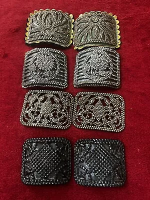 4 Pairs Steel Bead Shoe Buckle Slips Made In France Vintage Antique  • $115