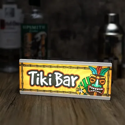 Light Up Tiki Bar Sign - Portable LED Light For Home Cocktail Bar! Barware • £17.99