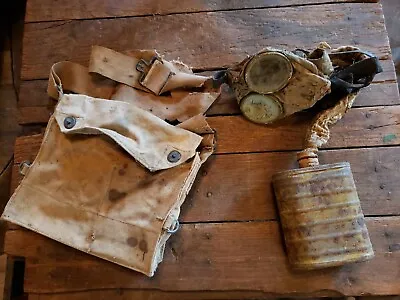 WWI US Army Gas Mask With Bag And Filter WW1 AEF 1918 1917 • $92.21