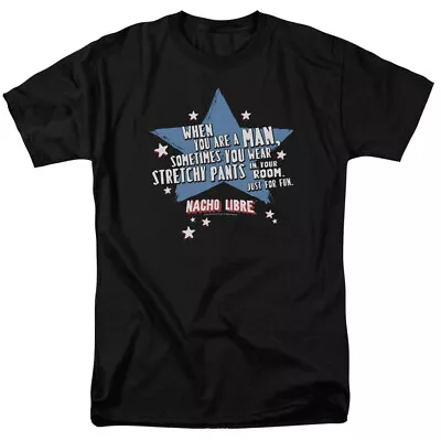 Nacho Libre Stetchy Pants T Shirt Mens Licensed Wrestling Movie Tee Black • $17.49