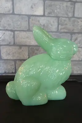 5.5  Mosser Art Glass Solid Bunny Rabbit Figurine Jadeite Green • $39.50