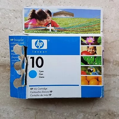 HP 10 Genuine Blue Cyan Ink Cartridge C4841A Retail Box  Expired • $2.99