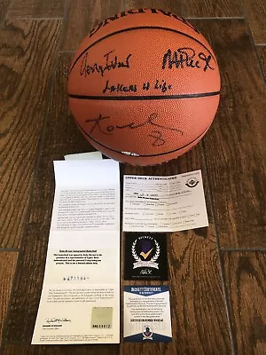 Kobe Bryant Magic Johnson & Jerry West Signed UDA Basketball Lakers 4 Life BAS • $8499.99