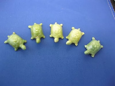 Green Turtles Lot Of 5 Miniature Ceramic Fairy Garden Terrarium • $8.50