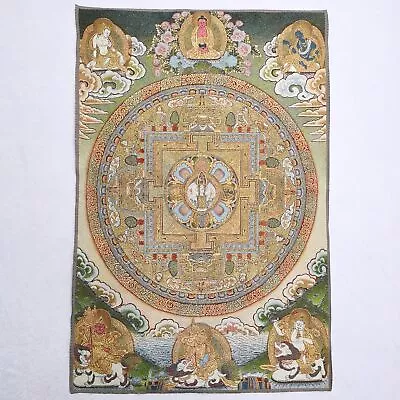 36  Tibet Tibetan Cloth Silk Buddhism Mandala Kalachakra Tangka Thangka Mural 坛城 • $12.90