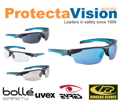 New Bolle TRYON Safety Glasses Sunglasses Anti Fog Anti Scratch 5 Lens Options • $37.75