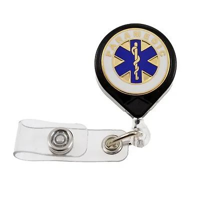 Paramedic Badge Reel Retractable ID Card Holder Security Lanyard Star Of Life • $10.44