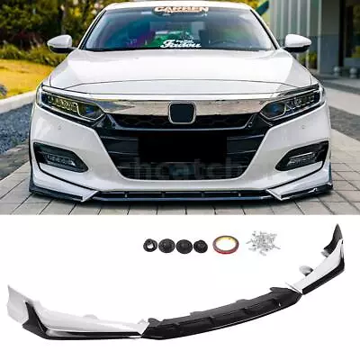 $76.35 • Buy White+Black ACR Style Front Bumper Lip Splitter Spoiler For Honda Accord 2018-20