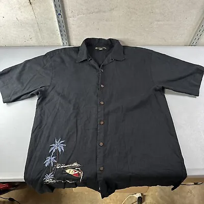 Duke Kahanamoku Hawaiian Shirt Embroidered Men’s M Medium Black • $16