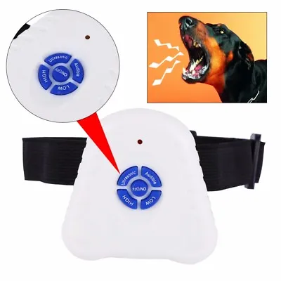 Anti Bark Collar Stop Dog Barking Collar Ultrasonic Dog Pet Training Collar UK • £3.94