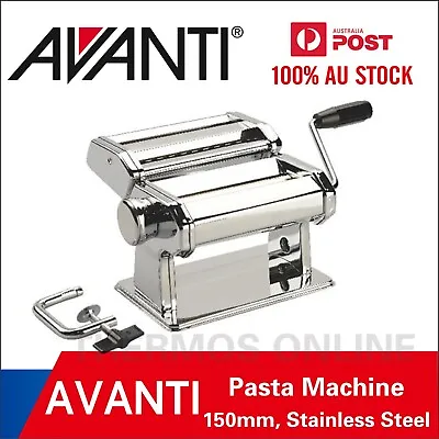 New Avanti Stainless Steel Pasta Maker Machine Noodle Spaghetti 150mm Or 180mm • $52.99