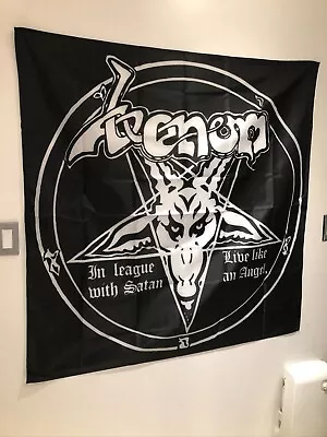 VENOM In League With Satan Live Like An Angel Flag 4x4 Feet Banner • $28.95