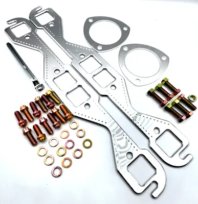 SB Chevy Soft Crush Header Gasket Install Kit W/ Bolts & 3  Collector Gaskets • $49.99