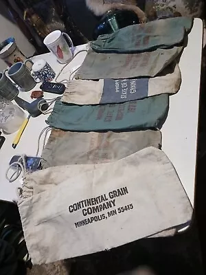 Vintage 7 MINNESOTA STATE GRAIN INSPECTION Cotton Canvas Bags • $55