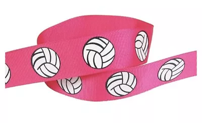 Volleyball Grosgrain Craft Ribbon Roll - 7/8 ×5Yard - Pink - NEW • $9.99