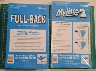 $50 • Buy E.Gerber (50 Set) Current Size Full-Back Boards (675FB) & Mylites2 Bags (700M2)