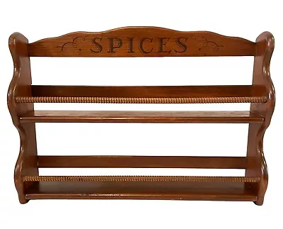 Beautiful Vintage Wood 2 Tier Spice Rack - “Spices”. • $59