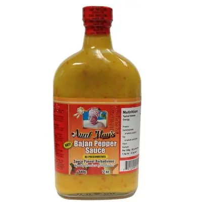 Aunt May's Bajan Pepper Sauce 340g Hot Sauce Piment Barbdienne Pack Of 1/2/3/4 • £8.99