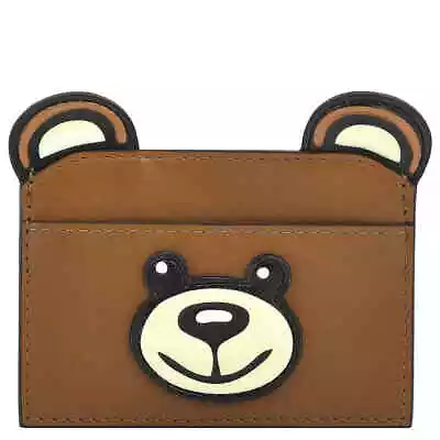 Moschino Brown Leather Teddy Bear Card Holder A8154-8008-1085 • $108.90