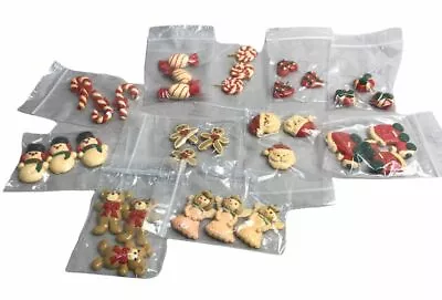 Lot/33 Miniature Christmas Tree Hand Crafted Ornaments Eleven Designs 3 Each • $17.77