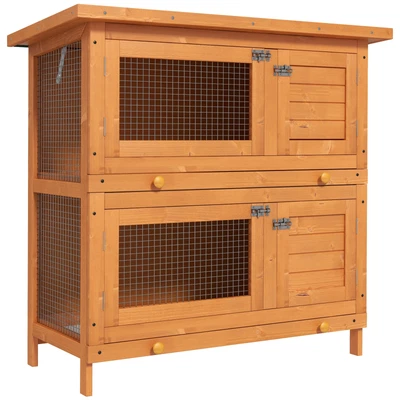 £98.99 • Buy 2-Tier Wooden Rabbit Hutch Guinea Pig Hutch Duck House Double Decker Pet