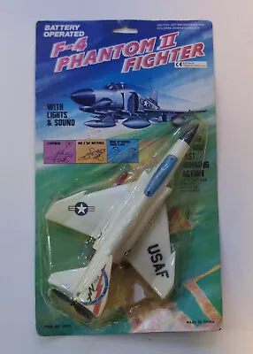 Vintage 80s F-4 Phantom II Fighter Toy Battery Operated NOS UNTESTED Check Cond. • $25