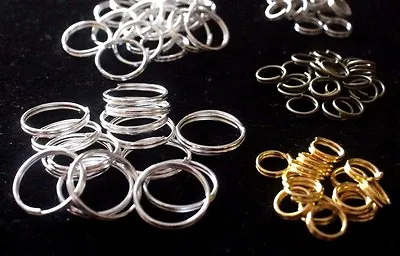 50pcs 4mm To 12mm Sizes Split Rings Gold Silver Key Ring Jump Jewelry Findings • $5.33