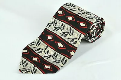 Robert Talbott Studio Men's Tie Black Gray & Red Bar Silk Necktie 58 X 4 In. • $39.99