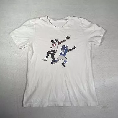 Mens Football Cowboys Buccaneers White T-Shirt Crewneck Interception Graphic T • $9.95