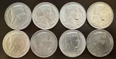 Lot Of 8 Latvia 5 Lati Silver Foreign Coins • $153.50